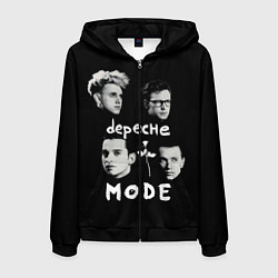 Толстовка 3D на молнии мужская Depeche Mode portrait, цвет: 3D-черный