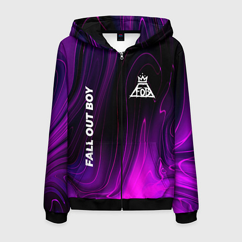 Мужская толстовка на молнии Fall Out Boy violet plasma / 3D-Черный – фото 1