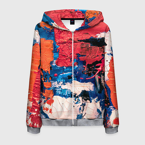 Мужская толстовка на молнии Текстура из красок / 3D-Меланж – фото 1