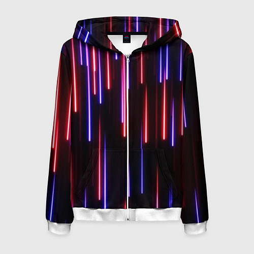 Мужская толстовка на молнии Метеоритный дождь / 3D-Белый – фото 1