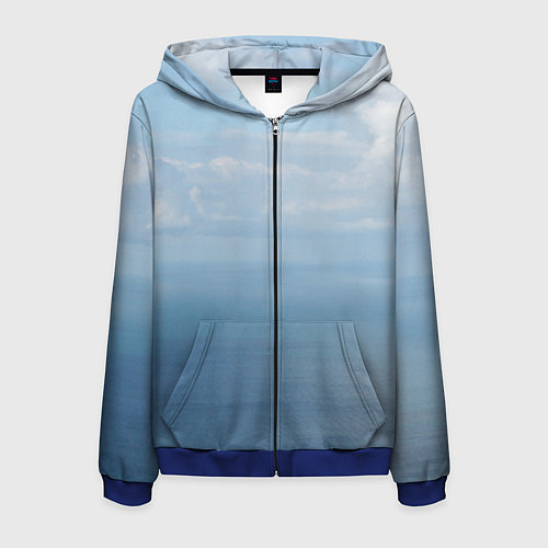 Мужская толстовка на молнии Крымское море / 3D-Синий – фото 1