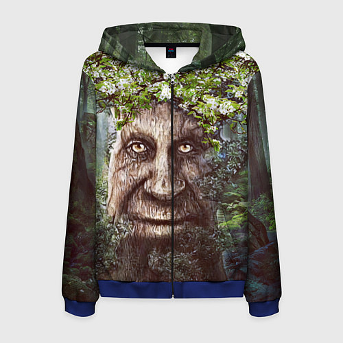 Мужская толстовка на молнии Мудрое Таинственное Дерево / 3D-Синий – фото 1