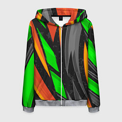 Толстовка 3D на молнии мужская Абстракция, цвет: 3D-меланж
