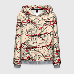 Толстовка 3D на молнии мужская Sakura flowers, цвет: 3D-меланж