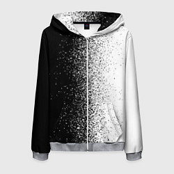 Мужская толстовка на молнии Брызги красок - Черно-белый