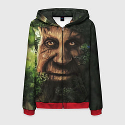 Мужская толстовка на молнии Дерево с лицом мем Мудрое дерево