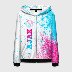 Мужская толстовка на молнии Ajax neon gradient style: по-вертикали