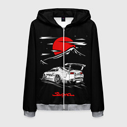 Толстовка 3D на молнии мужская Тойота супра - JDM Style, цвет: 3D-меланж