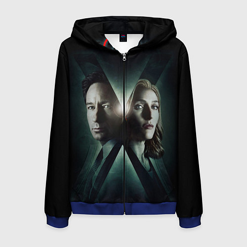 Мужская толстовка на молнии X - Files / 3D-Синий – фото 1