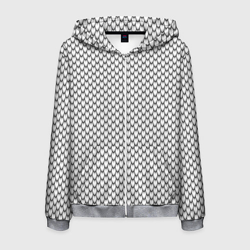 Мужская толстовка на молнии Белый дракон / 3D-Меланж – фото 1