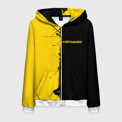 Мужская толстовка на молнии Arasaka corporation / 3D-Белый – фото 1