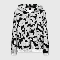Толстовка 3D на молнии мужская Далматин - текстура, цвет: 3D-белый