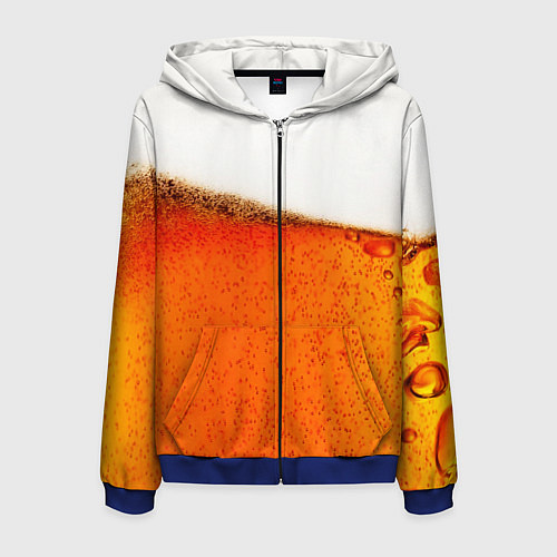 Мужская толстовка на молнии Тёмное пиво / 3D-Синий – фото 1