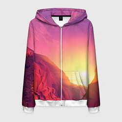 Мужская толстовка на молнии Firewatch - Солнечный закат посреди гор