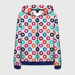 Мужская толстовка на молнии Пончики на светлом фоне