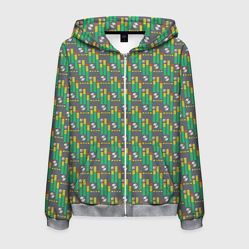 Мужская толстовка на молнии Акустический паттерн / 3D-Меланж – фото 1