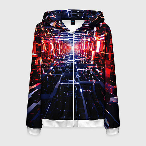 Мужская толстовка на молнии Лабиринт в Свет / 3D-Белый – фото 1