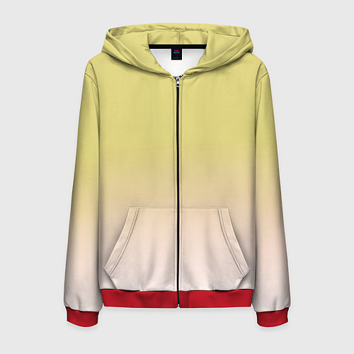 Мужская толстовка на молнии Цветовой градиент / 3D-Красный – фото 1