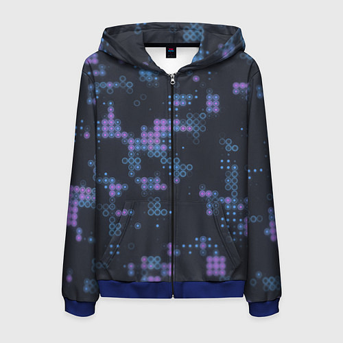 Мужская толстовка на молнии Текстурная мозайка / 3D-Синий – фото 1