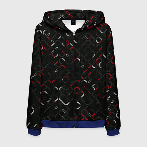 Мужская толстовка на молнии Текстурный узор / 3D-Синий – фото 1