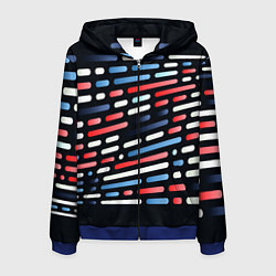 Толстовка 3D на молнии мужская Vanguard neon pattern, цвет: 3D-синий