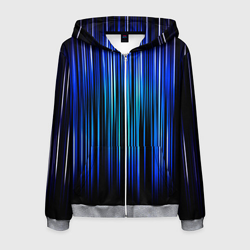Мужская толстовка на молнии Neon line stripes / 3D-Меланж – фото 1