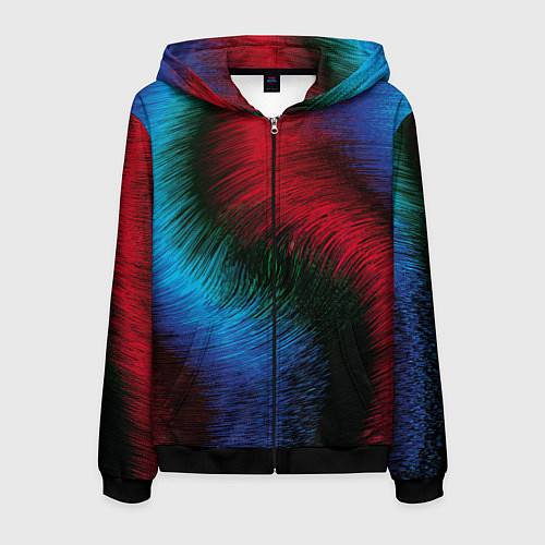 Мужская толстовка на молнии Буря красок / 3D-Черный – фото 1
