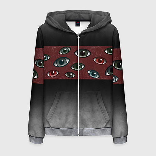 Мужская толстовка на молнии Всевидящие глаза / 3D-Меланж – фото 1