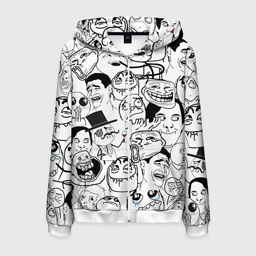 Мужская толстовка на молнии Сборник мемов / 3D-Белый – фото 1