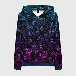 Мужская толстовка на молнии Неоновый узор тетрис