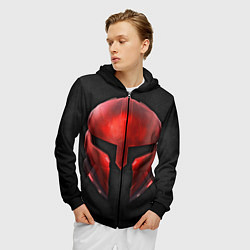Толстовка 3D на молнии мужская Red Gladiator, цвет: 3D-черный — фото 2