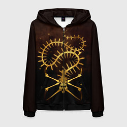 Толстовка 3D на молнии мужская Subnautica скелет морского чудовища, цвет: 3D-черный