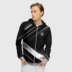 Толстовка 3D на молнии мужская Volkswagen sign, цвет: 3D-меланж — фото 2