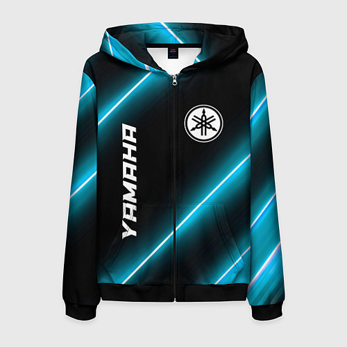 Мужская толстовка на молнии Yamaha неоновые лампы / 3D-Черный – фото 1