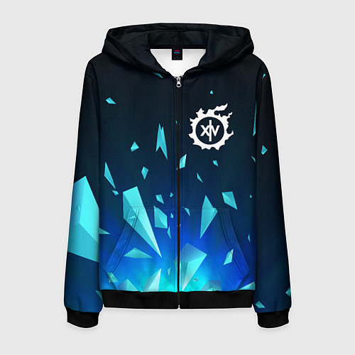 Мужская толстовка на молнии Final Fantasy взрыв частиц / 3D-Черный – фото 1