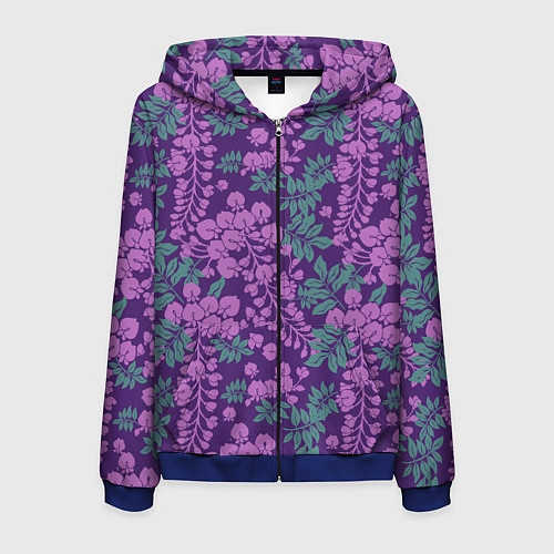 Мужская толстовка на молнии Сиреневый рай / 3D-Синий – фото 1