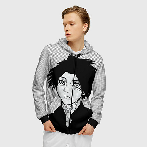 Мужская толстовка на молнии Распятие Шести: Урума Сюн / 3D-Черный – фото 3