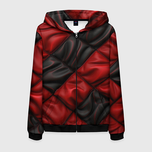 Мужская толстовка на молнии Red black luxury / 3D-Черный – фото 1