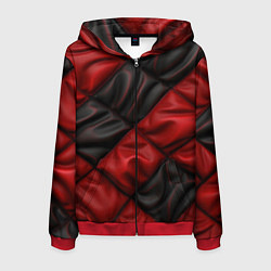 Толстовка 3D на молнии мужская Red black luxury, цвет: 3D-красный