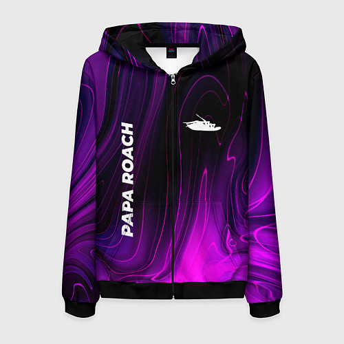 Мужская толстовка на молнии Papa Roach violet plasma / 3D-Черный – фото 1