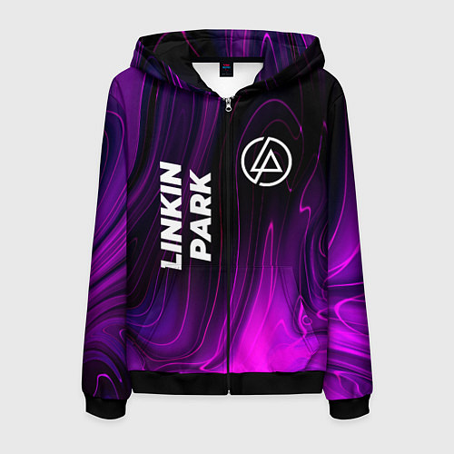 Мужская толстовка на молнии Linkin Park violet plasma / 3D-Черный – фото 1