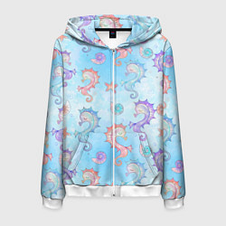 Мужская толстовка на молнии Морские коньки - паттерн