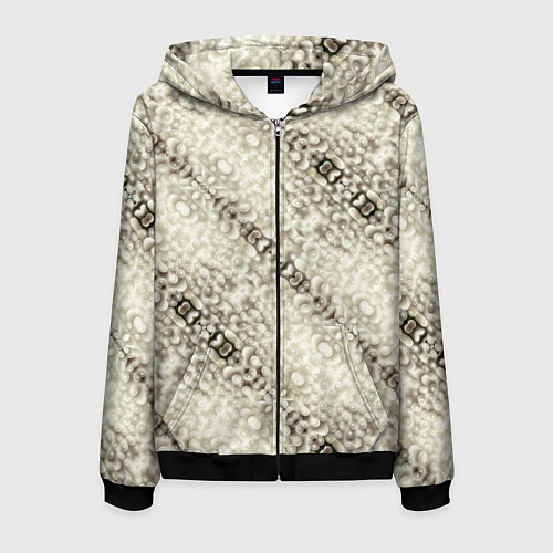 Мужская толстовка на молнии Жемчужная россыпь / 3D-Черный – фото 1