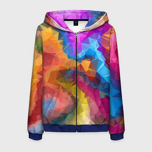 Мужская толстовка на молнии Super colors / 3D-Синий – фото 1