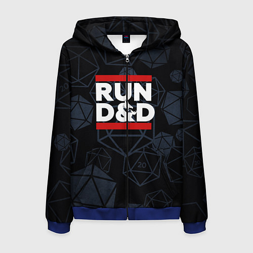 Мужская толстовка на молнии Подземелья и драконы dnd / 3D-Синий – фото 1