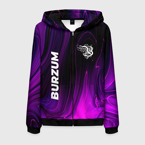 Мужская толстовка на молнии Burzum violet plasma / 3D-Черный – фото 1