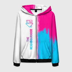 Мужская толстовка на молнии The Neighbourhood neon gradient style: по-вертикал