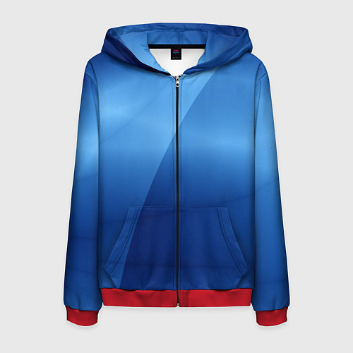 Мужская толстовка на молнии Небесные цвета / 3D-Красный – фото 1