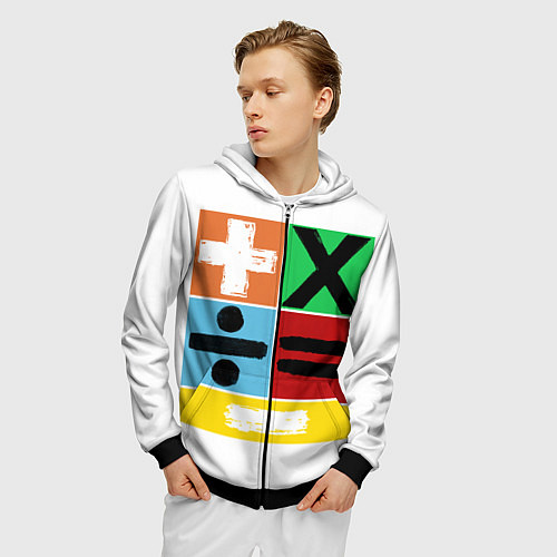 Мужская толстовка на молнии Эд Ширан математическая эра / 3D-Черный – фото 3