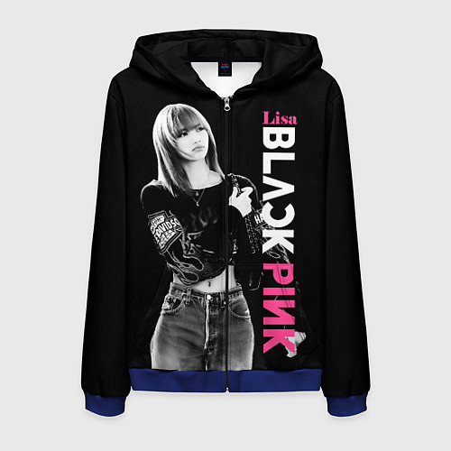 Мужская толстовка на молнии Blackpink Beautiful Lisa / 3D-Синий – фото 1